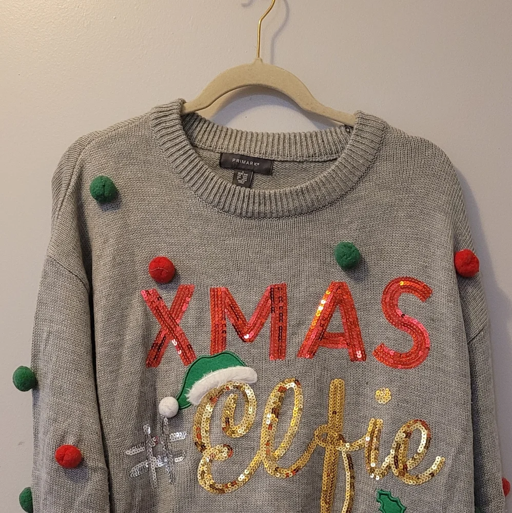 Primark Large Gray Christmas Sweater - Picture 6 of 6